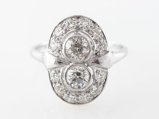 Retro Old European Cut Diamond Ring Platinum