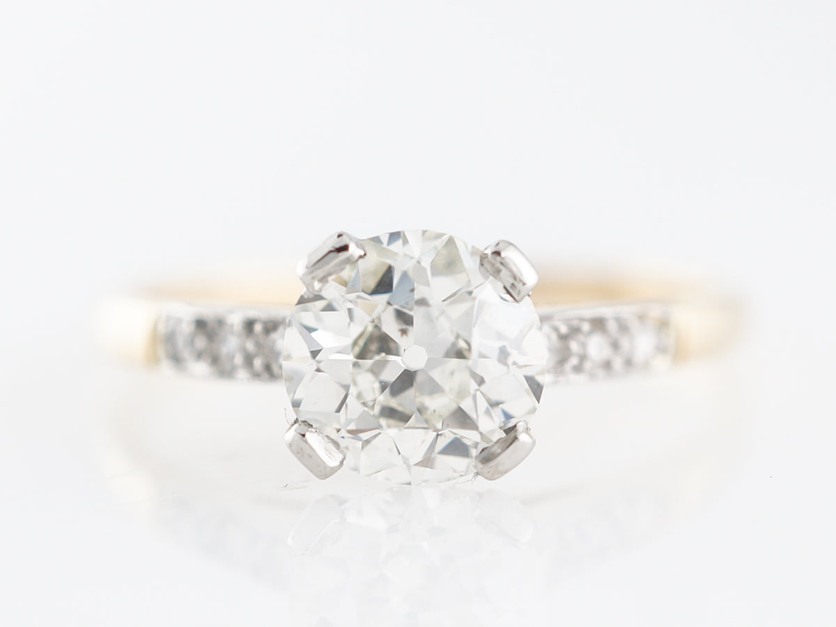 Retro 1.22 European Diamond Engagement Ring in 18k & Platinum