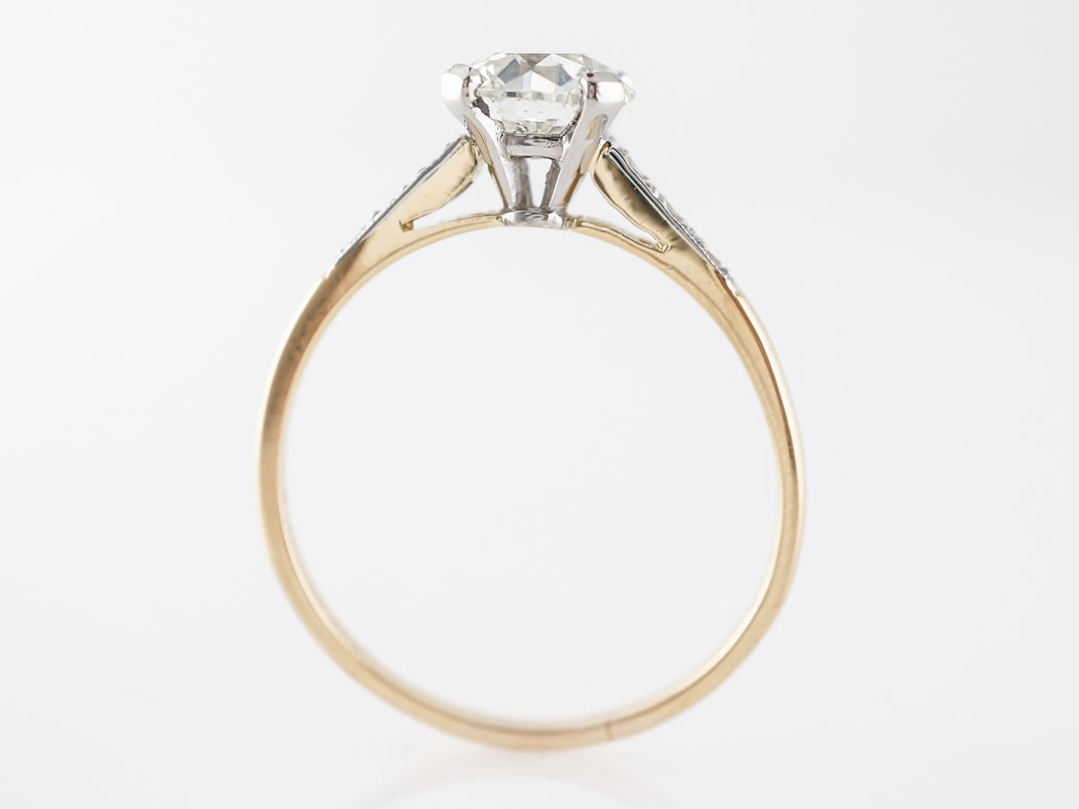Retro 1.22 European Diamond Engagement Ring in 18k & Platinum
