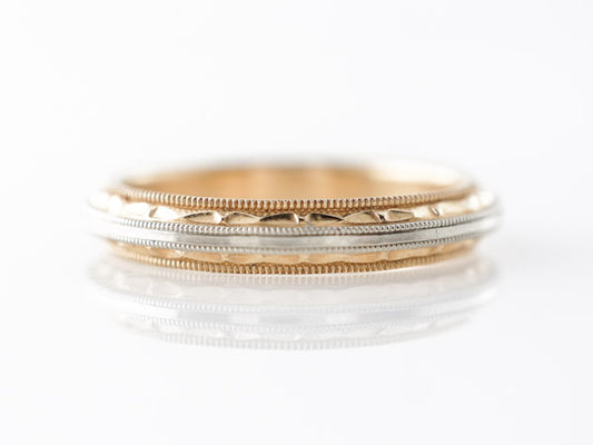 Retro Engraved Two-Toned Wedding Band