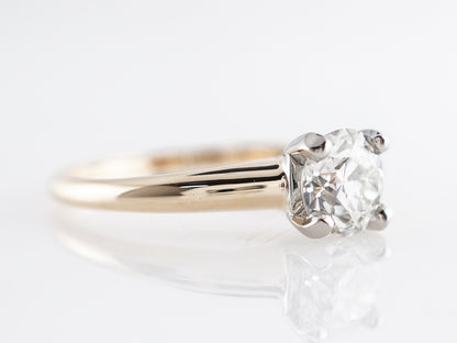 Retro Solitaire European Cut Diamond Engagement Ring