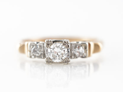 1940's Round Brilliant Cut Diamond Engagement Ring