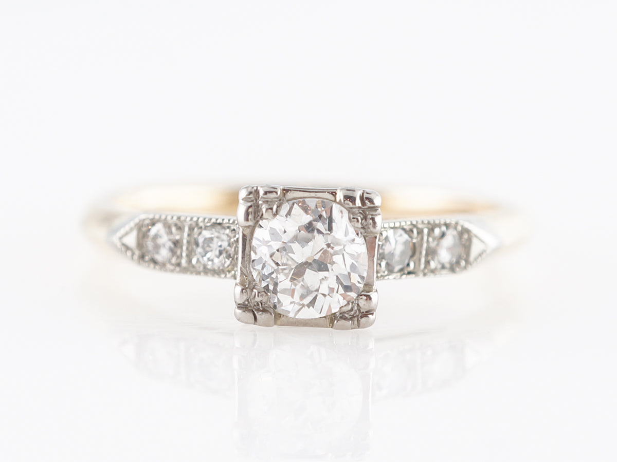 Retro Old European Diamond Engagement Ring in 14k