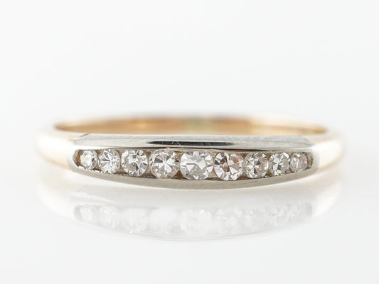 Retro Two-Toned Diamond Wedding Band in 14k