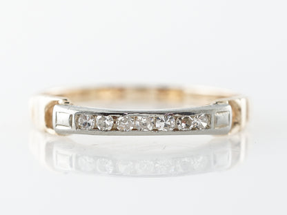 Vintage Retro Diamond Wedding Band in Yellow & White Gold