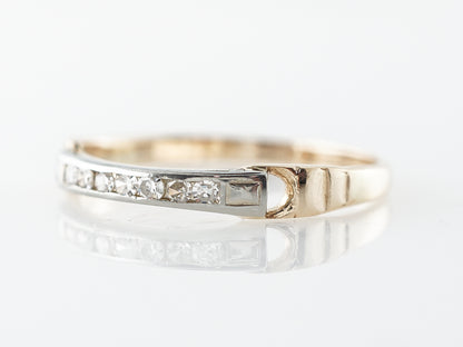 Vintage Retro Diamond Wedding Band in Yellow & White Gold