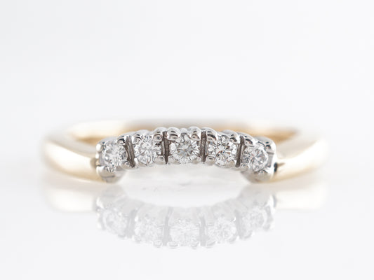 Retro Two-Toned Diamond Wedding Band in 14k