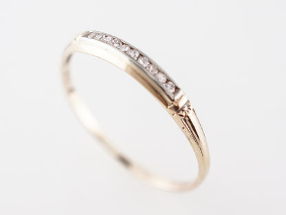 Retro Two-Toned Single Cut Diamond Wedding Band in 14k