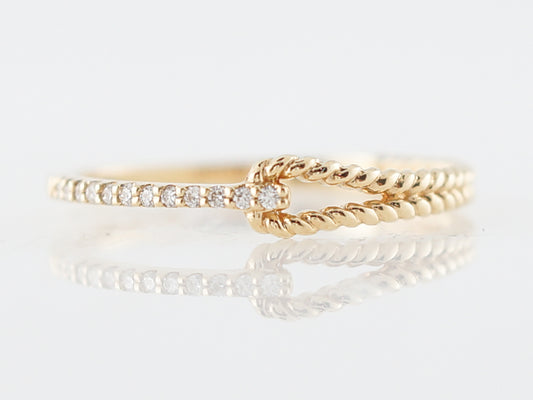 Right Hand Ring Modern .05 Round Brilliant Cut Diamonds in 18k Yellow Gold