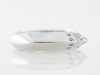 Right Hand Ring Modern .08 Round Brilliant Cut Diamonds in 18k White Gold