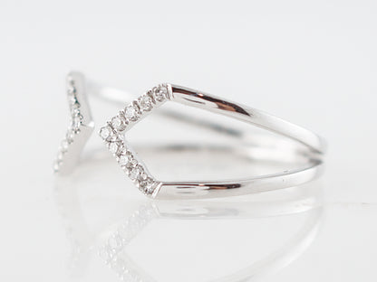 Right Hand Ring Modern .11 Round Brilliant Cut Diamonds in 14k White Gold