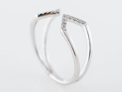 Right Hand Ring Modern .11 Round Brilliant Cut Diamonds in 14k White Gold