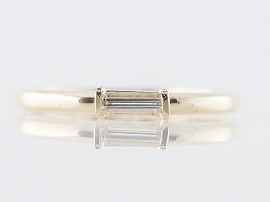 Right Hand Ring Modern .13 Baguette Cut Diamond in 14k Yellow Gold