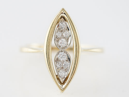 Right Hand Ring Modern .13 Round Brilliant Cut Diamonds in 18k Yellow Gold