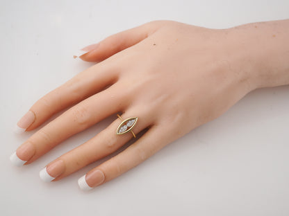 Right Hand Ring Modern .13 Round Brilliant Cut Diamonds in 18k Yellow Gold