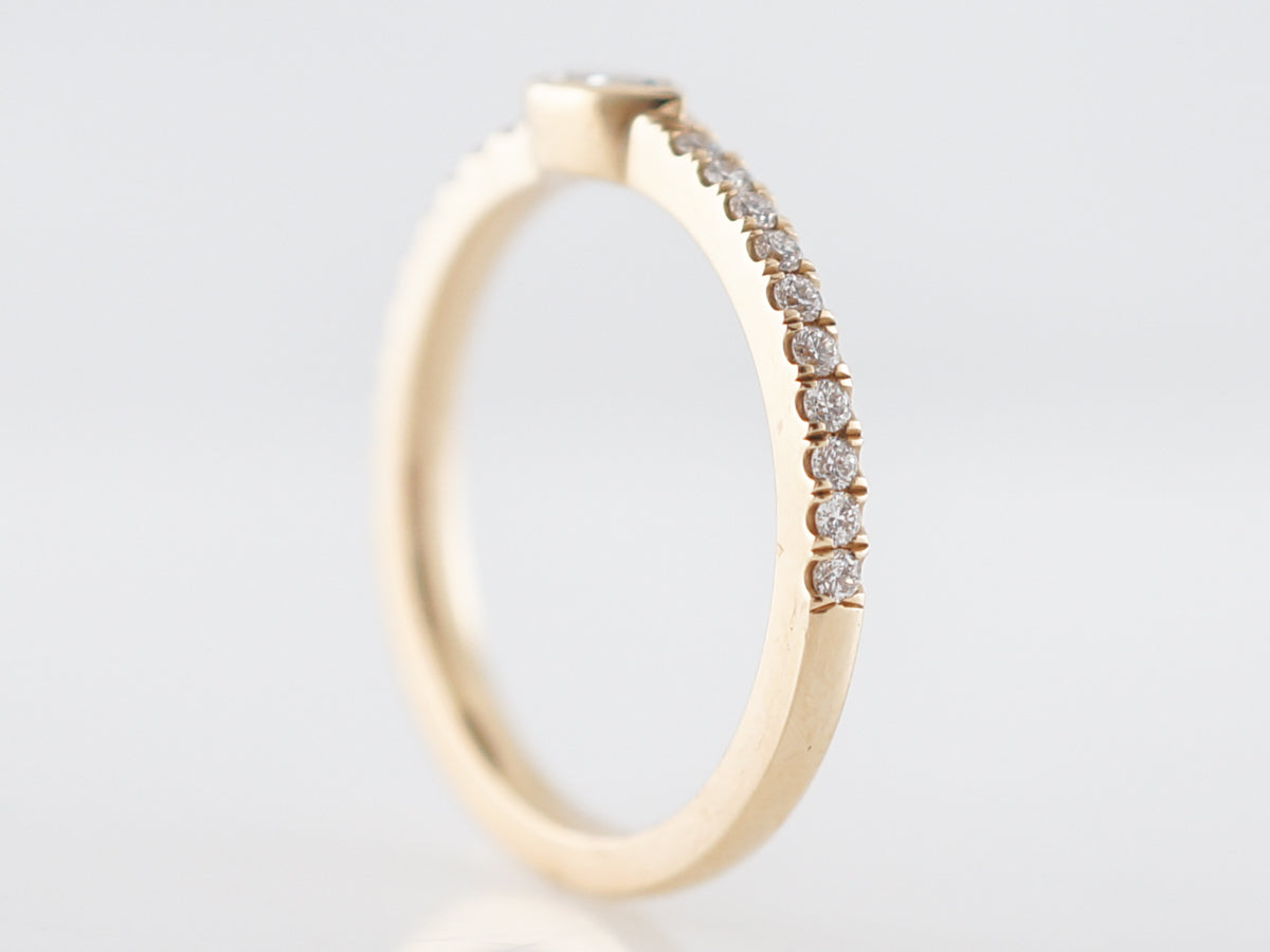 Engagement Ring Modern .17 Pear Cut Diamonds in 14k Yellow Gold