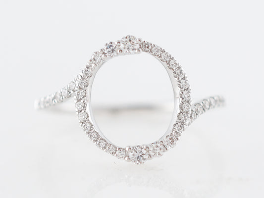 Right Hand Ring Modern .25 Round Brilliant Cut Diamonds in 18k White Gold