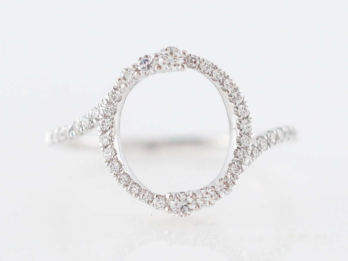 Circular Diamond Right Hand Ring in White Gold