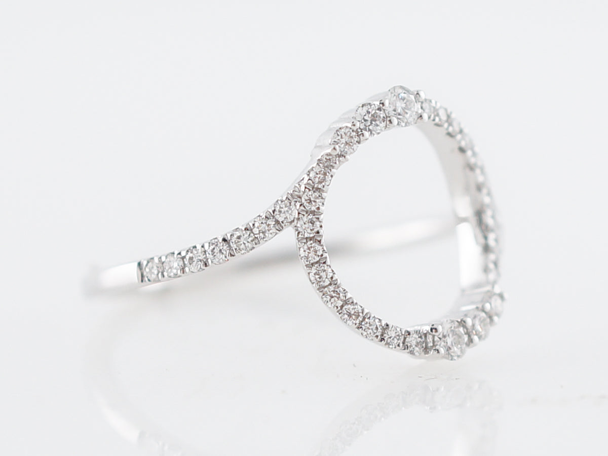 Circular Diamond Right Hand Ring in White Gold
