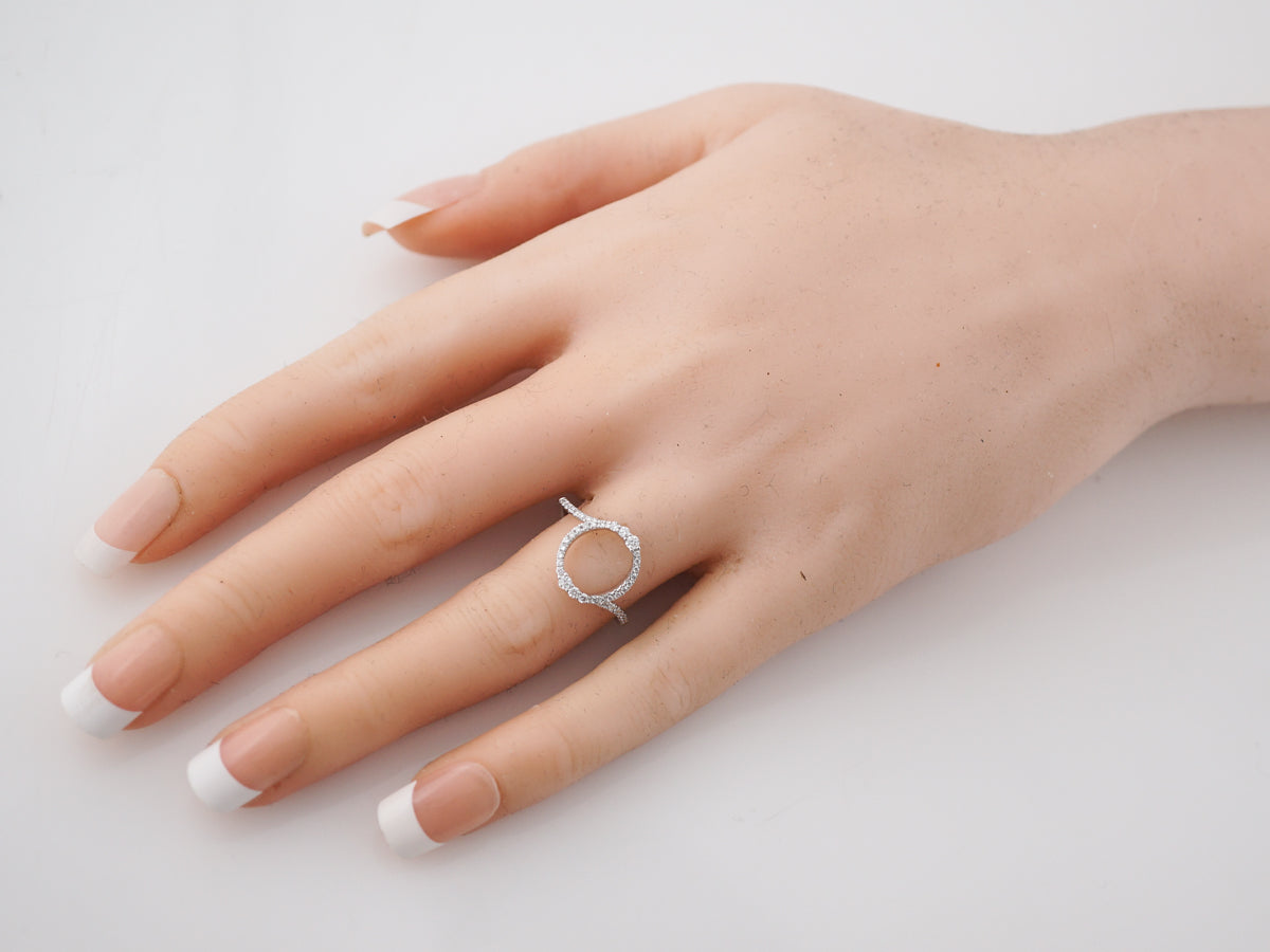 Right Hand Ring Modern .25 Round Brilliant Cut Diamonds in 18k White Gold