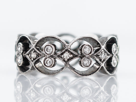 Right Hand Ring Modern .49 Round Brilliant Cut Diamonds in 14k White Gold