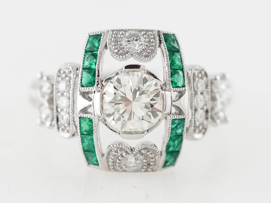 **RTV1/10/19**Right Hand Ring Modern .72 Round Brilliant Cut Diamond in Platinum