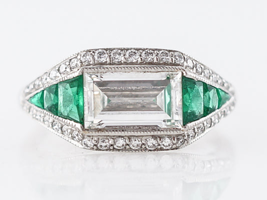 1.50 Carat Emerald Cut Diamond Halo Engagement Ring