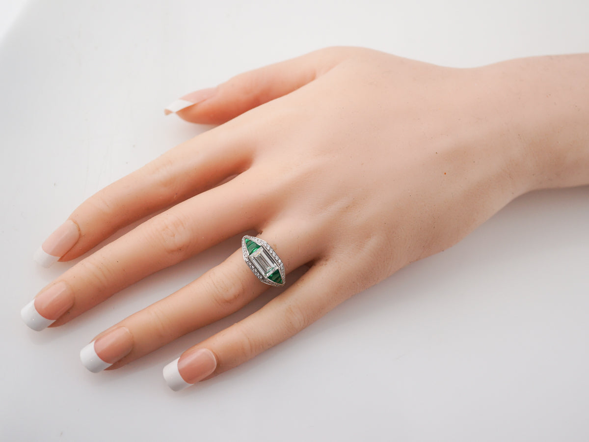 1.50 Carat Emerald Cut Diamond Halo Engagement Ring