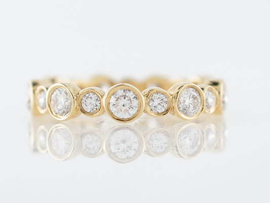 Eternity Wedding Band Modern 1.29 Round Brilliant Cut Diamonds in 18k Yellow Gold