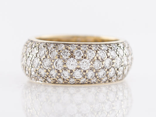 Right Hand Ring Modern 3.87 Round Brilliant Cut Diamonds in 14k Yellow Gold