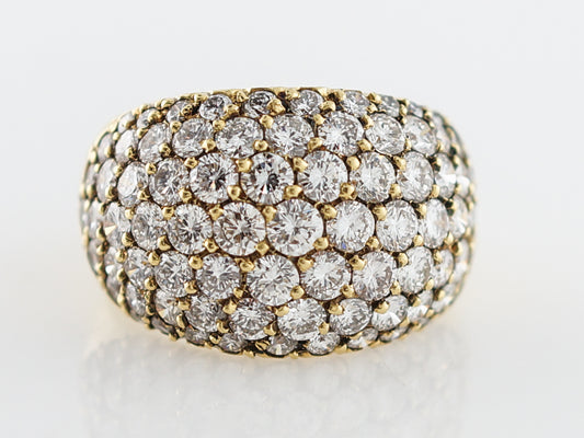 Right Hand Ring Modern 4.13 Round Brilliant Cut Diamonds in 18k Yellow Gold