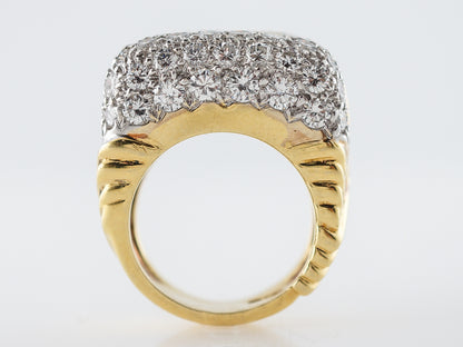 6 Carat Diamond Cocktail Ring in Yellow Gold & Platinum