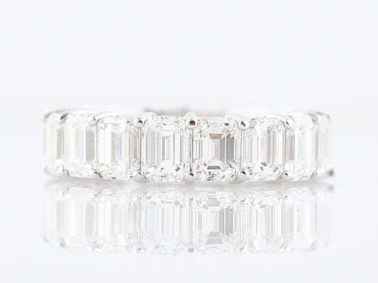 Right Hand Ring Modern 7.56 Emerald Cut Diamonds in Platinum