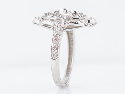 Right Hand Ring Modern Art Deco Style .50 Round Brilliant & Single Cut Diamonds in 14k White Gold