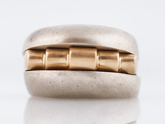 Right Hand Ring Modern Combo in Sterling Silver & 14k Yellow Gold