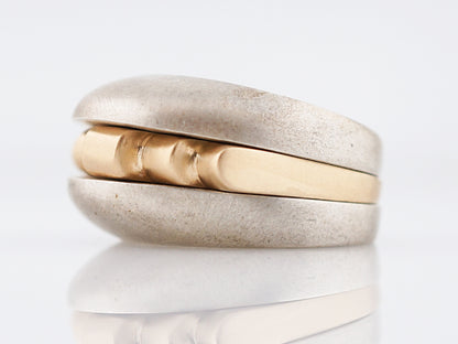 Right Hand Ring Modern Combo in Sterling Silver & 14k Yellow Gold