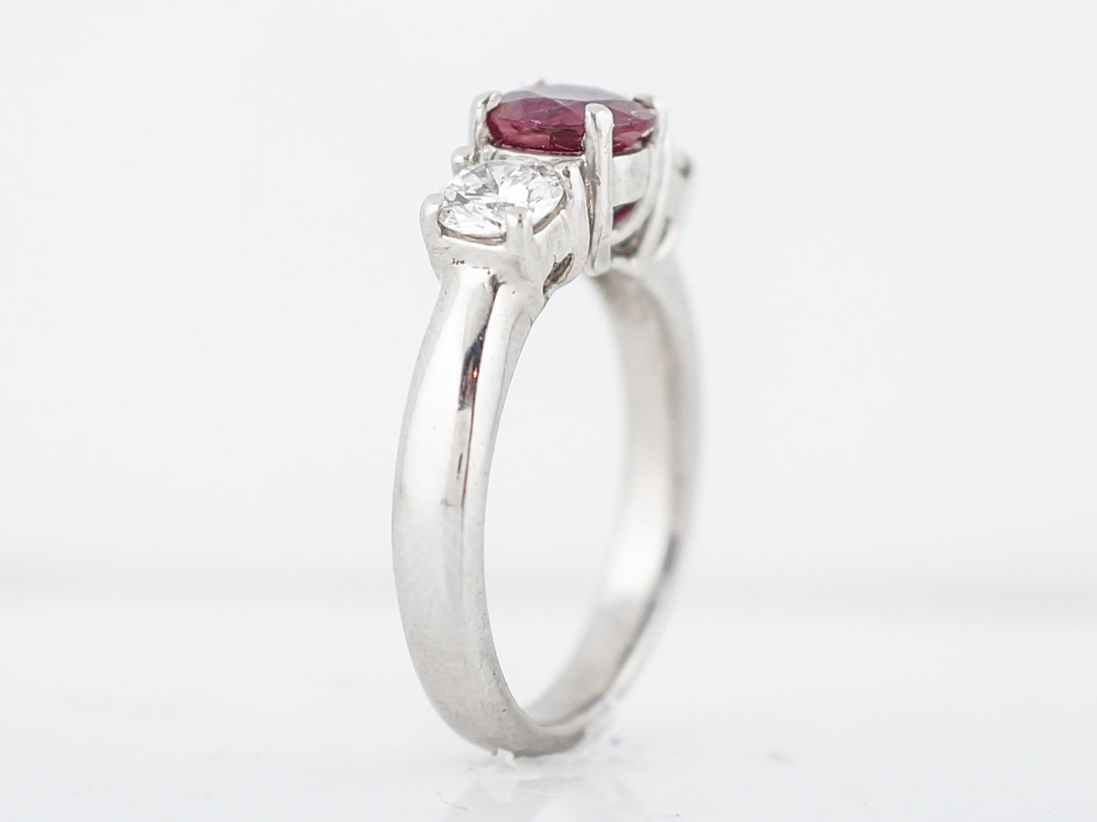 Right Hand Ring Modern GIA 1.25 Round Cut Ruby in Platinum