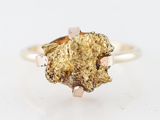 Right Hand Ring Victorian Gold Nugget in 14k Yellow Gold