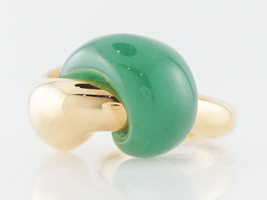 ***RTV11/23***Right Hand Ring Modern Seaman Schepps Green Aventurine Quartz in 18k Yellow Gold