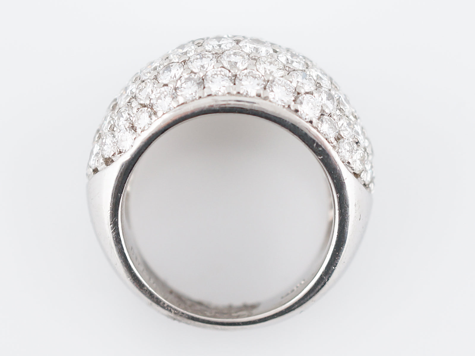 Right Hand Ring Modern Pave 4.83 Round Brilliant Cut Diamonds in Platinum