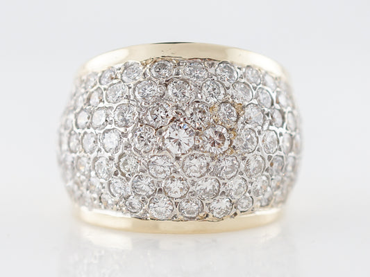 Right Hand Ring Modern 3.24 Round Brilliant Cut Diamond in 14k Yellow Gold