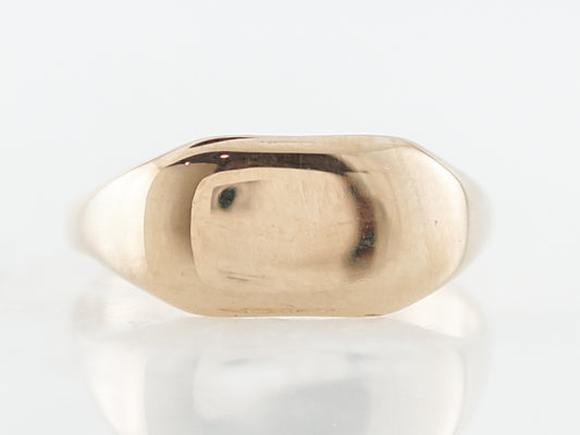 Right Hand Signet Ring Modern in 14k Yellow Gold