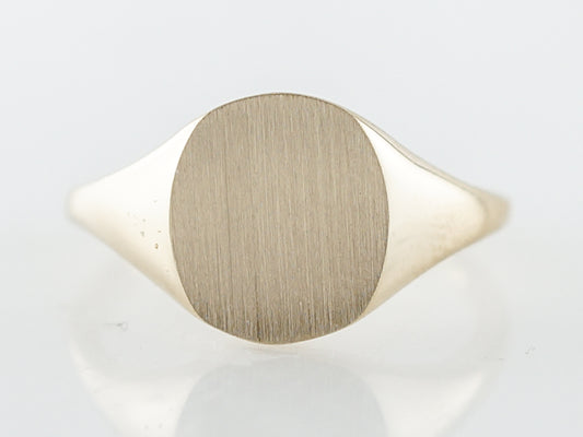 Right Hand Signet Ring Modern in 14k Yellow Gold