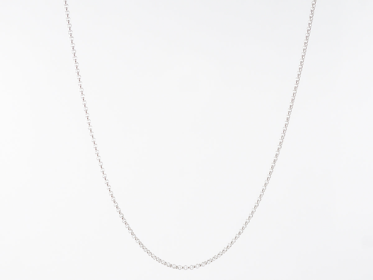 Rolo Chain Necklace in 14k White Gold