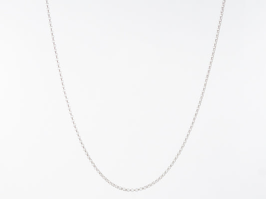 Rolo Chain Necklace in 14k White Gold