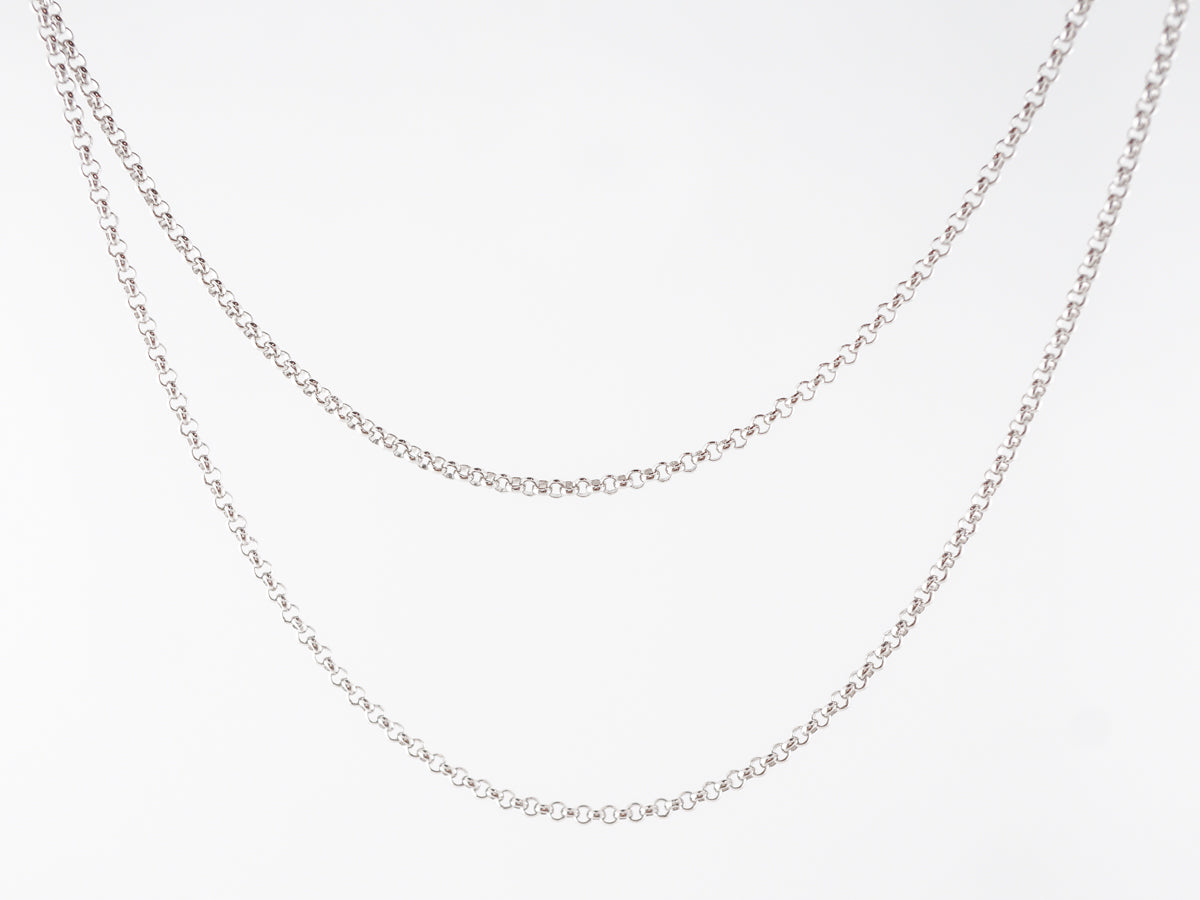 Rolo Chain Necklace in 14k White Gold