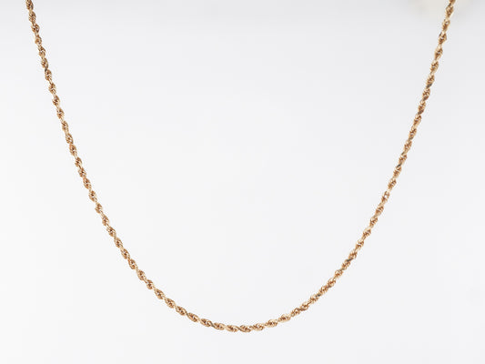 Rope Chain Necklace 18 inches in 14k Yellow Gold