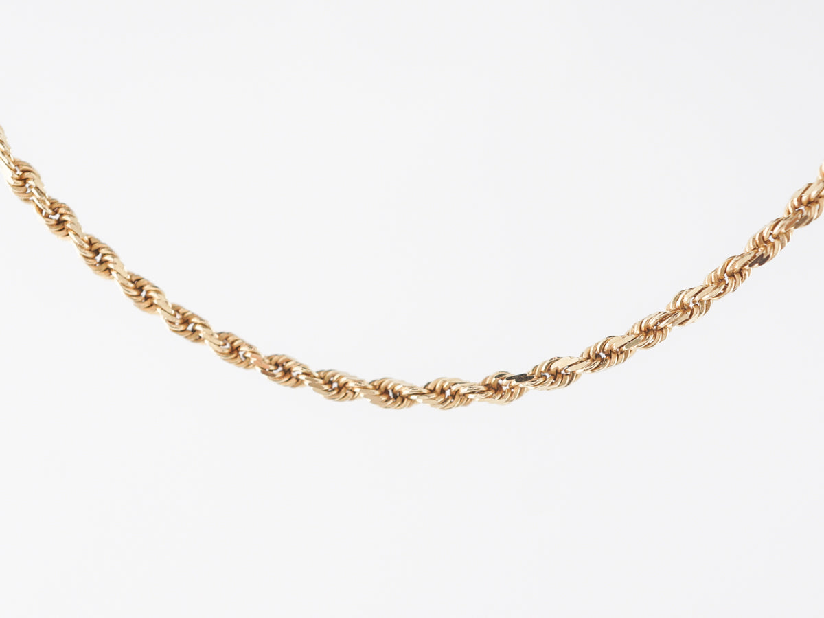 Rope Chain Necklace 18 inches in 14k Yellow Gold