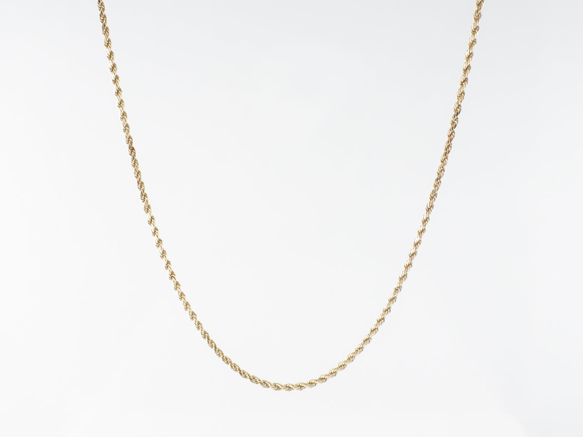 Rhin Rope Chain Thin Rope Chain Necklace in 14k Yellow Gold – Filigree Jewelers