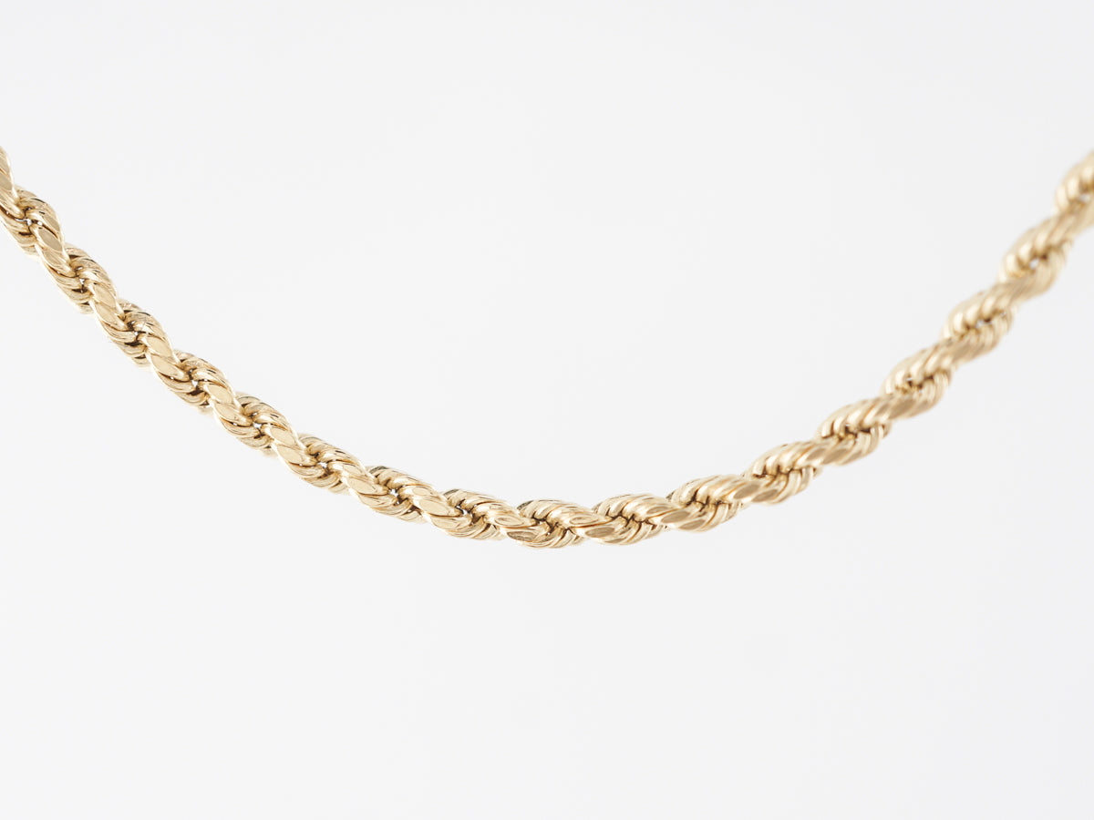Tiny Rope Chain Thin Rope Chain Necklace in 14k Yellow Gold – Filigree Jewelers